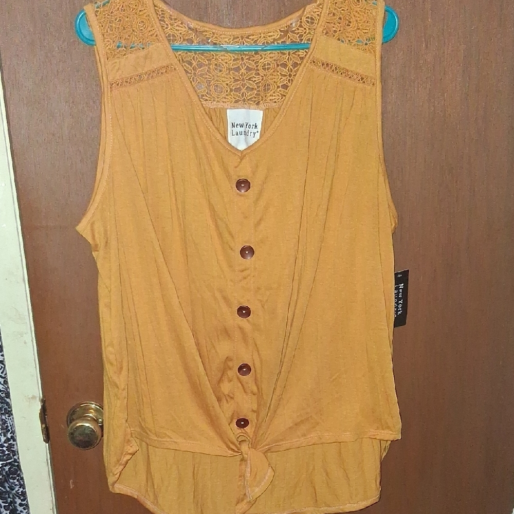 New York Laundry Women's Orange Sleeveless Top